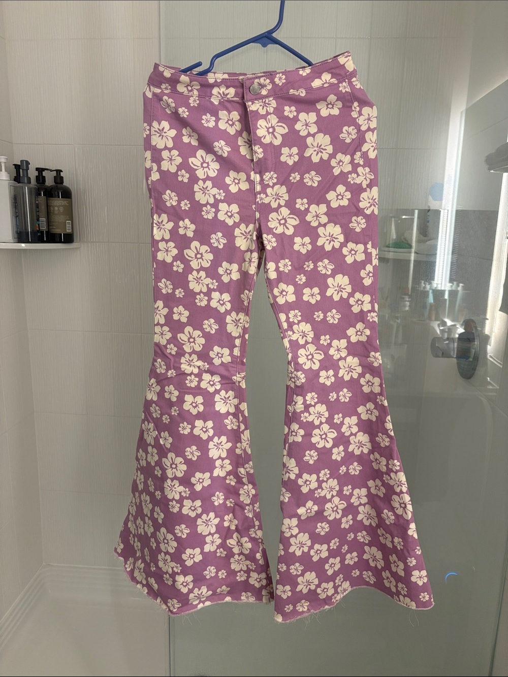 We The Free Lavender Floral Bell-Bottom Pajama Pants